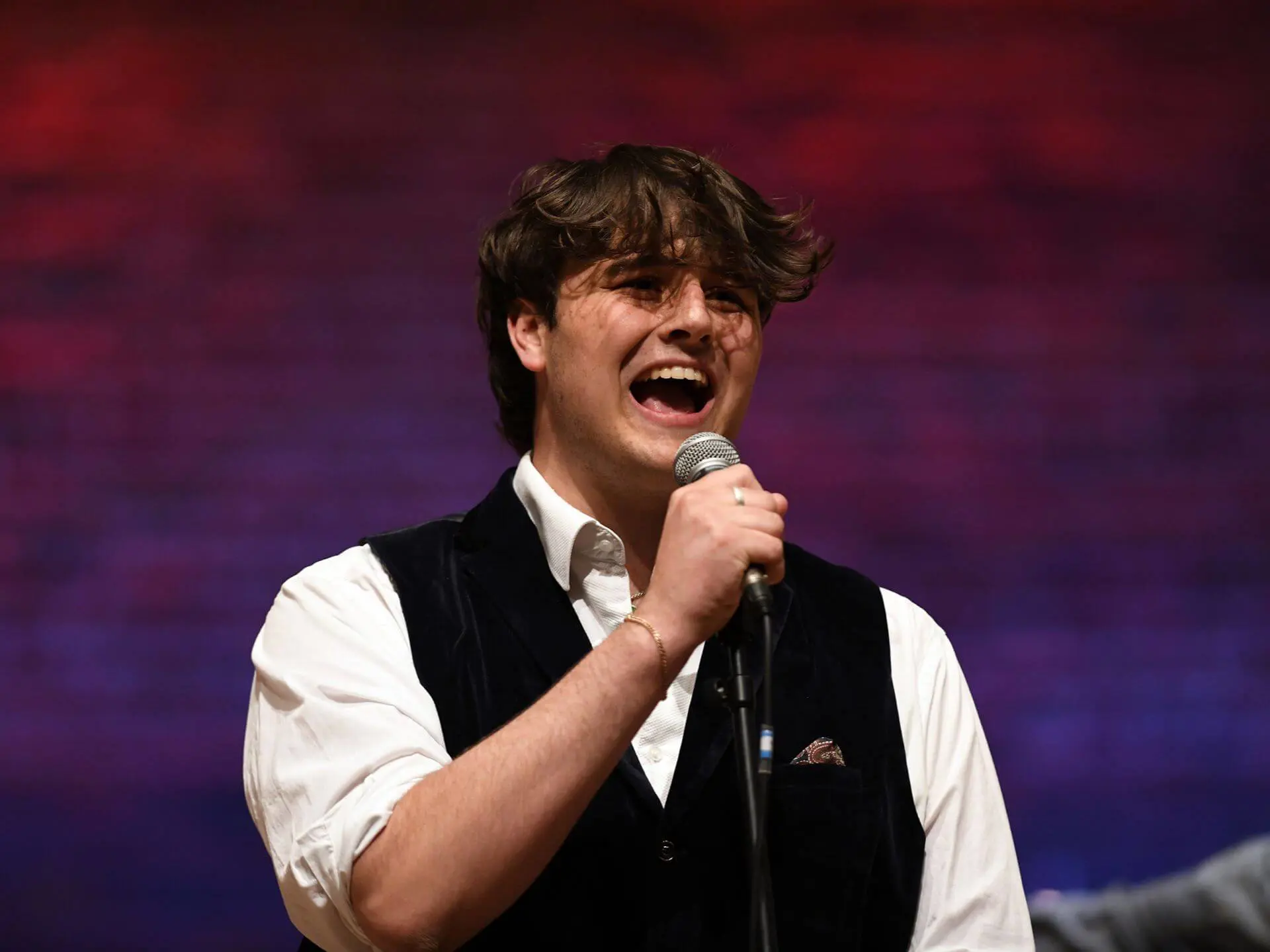 Ipswich School student singing at the Snape Concert rehearsals 2025.